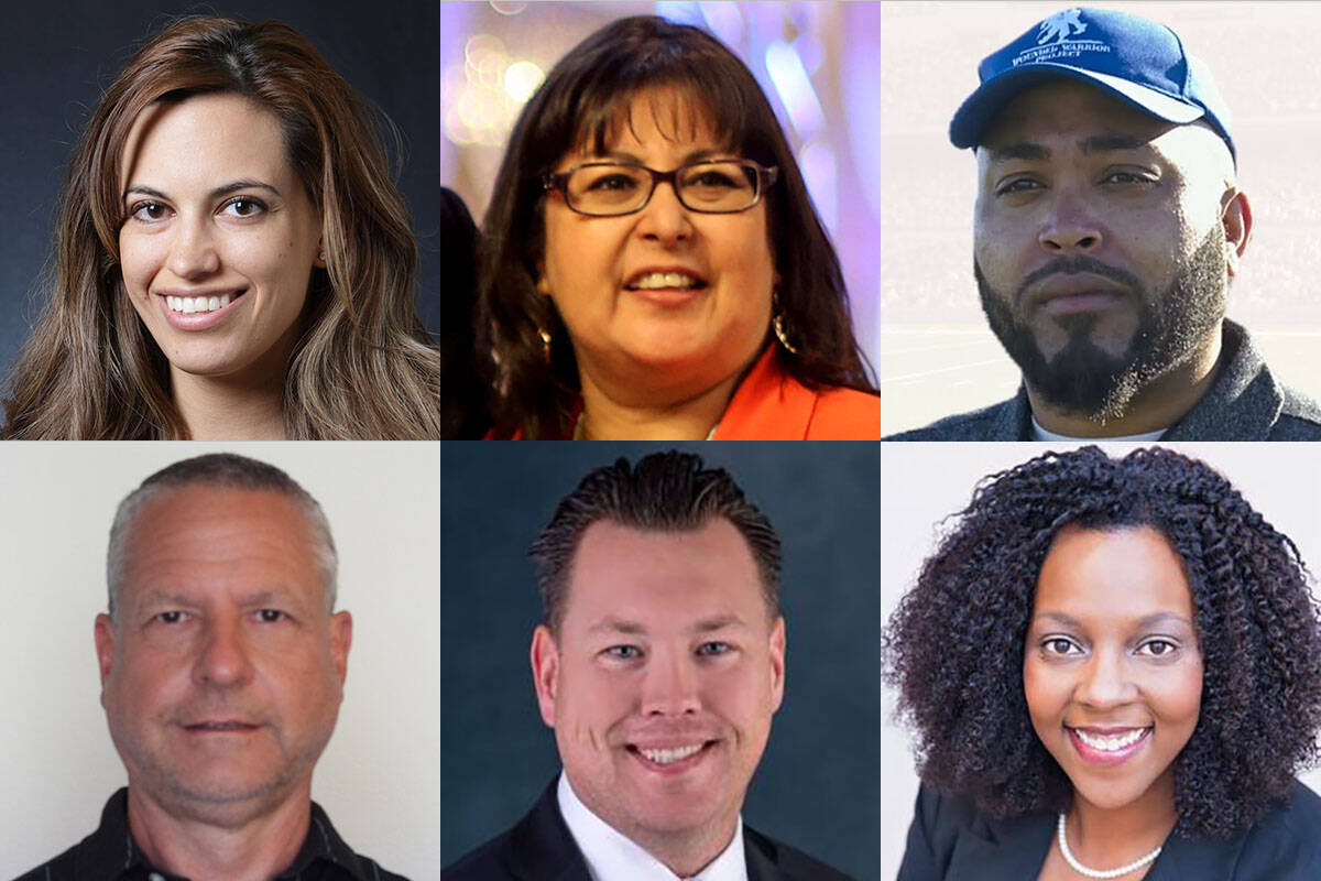 Clockwise from top left: Danielle Ford, Irene Bustamante Adams, Jaylon ‘Coach’ Calhoun, Kal ...