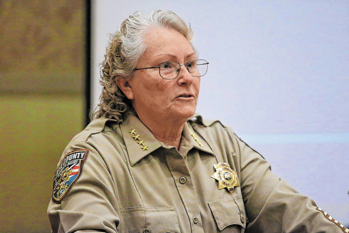 Nye County Sheriff Sharon Wehrly, shown in January 2019 in Las Vegas. (Erik Verduzco/Las Vegas ...