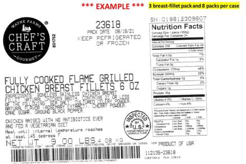 FSIS RecallsA label of some of the recalled ready-to-eat chicken breast product that may be und ...