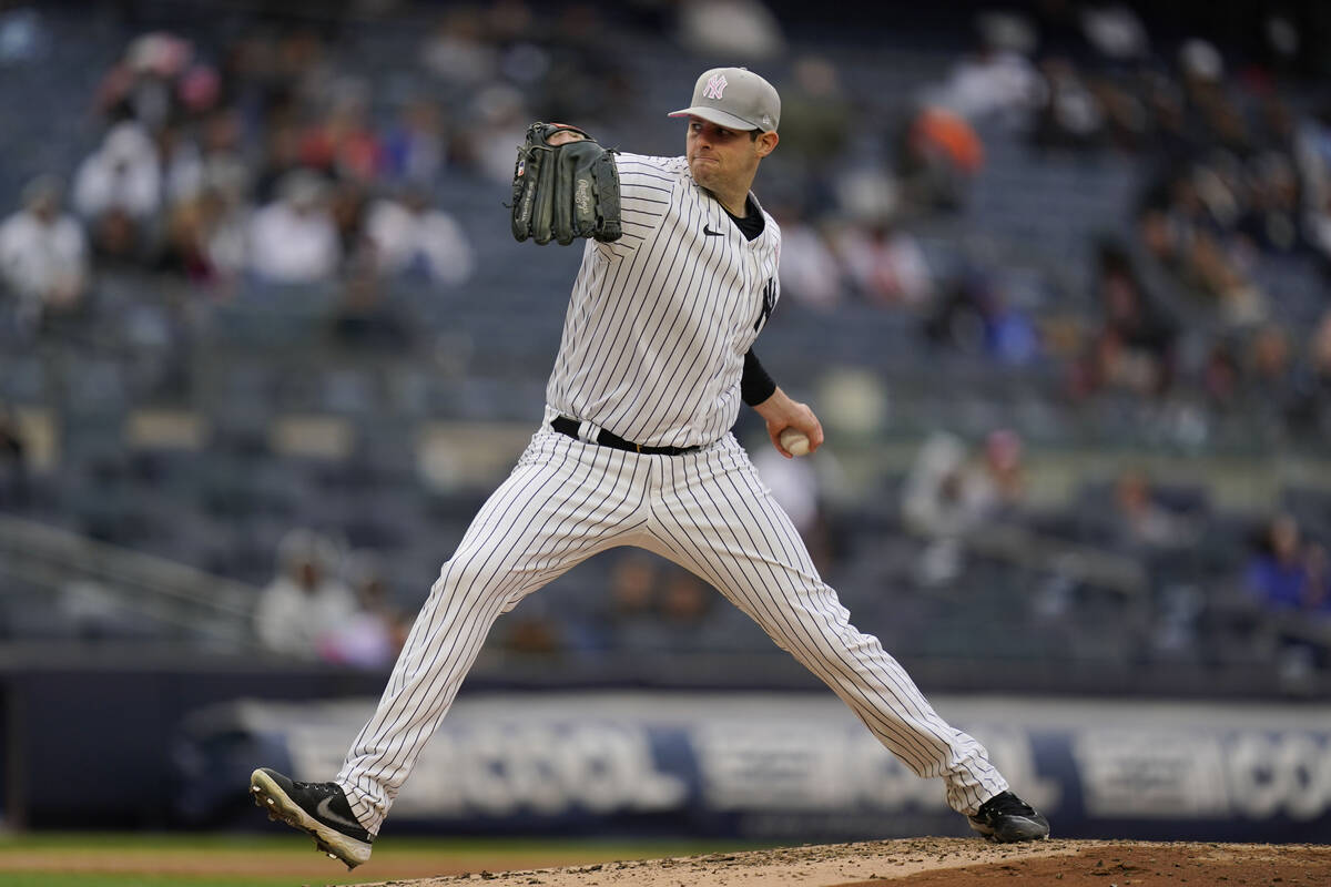 New York Yankees starting pitcher Jordan Montgomery during the third inning of the second game ...