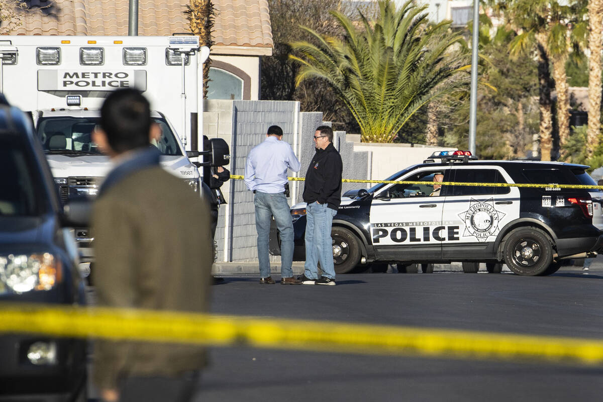 In this March 23, 2022, file photo, Las Vegas police is investigating a homicide after a woman ...