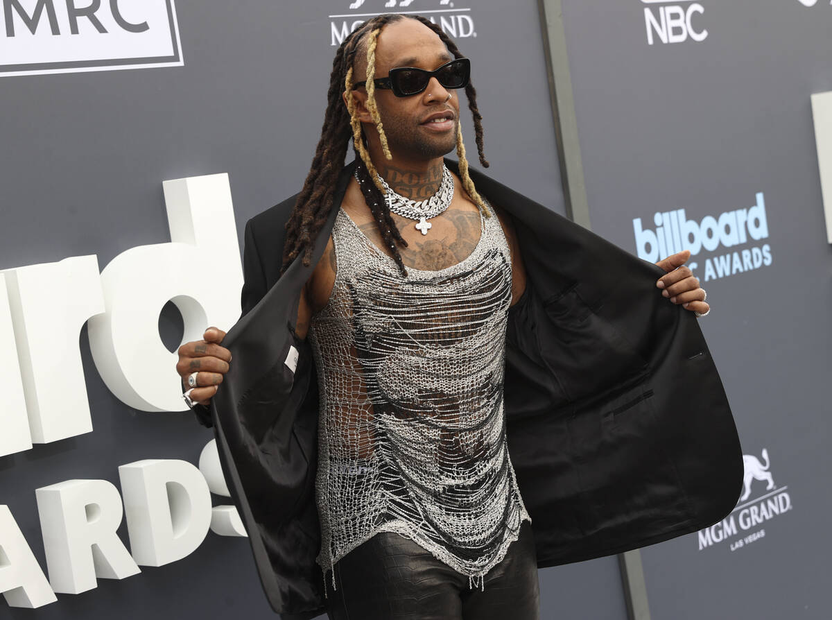 Ty Dolla $ign poses on the red carpet for the Billboard Music Awards at the MGM Grand Garden Ar ...
