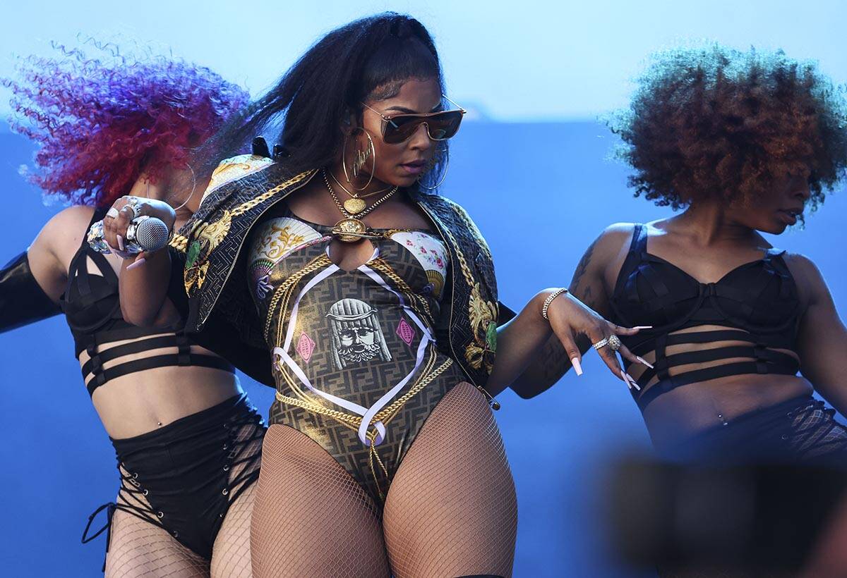 Ashanti performs during the Lovers & Friends music festival on Saturday, May 14, 2022, in L ...