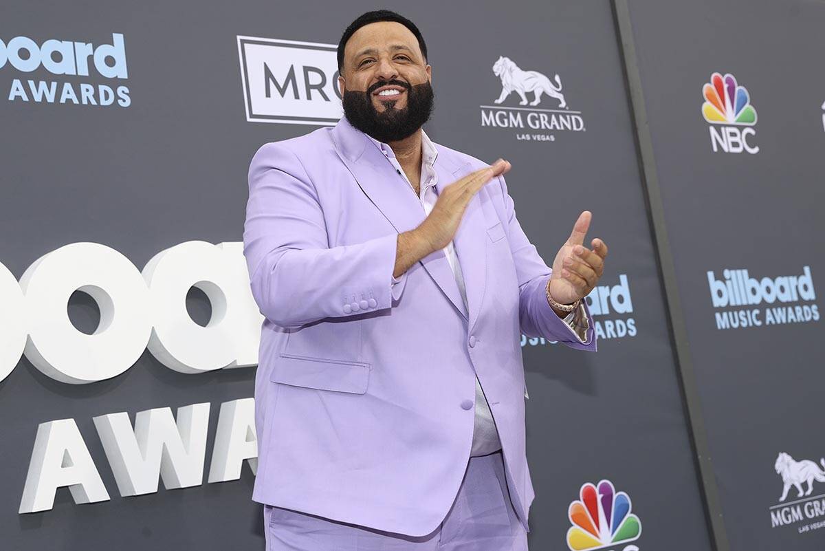 DJ Khaled poses on the red carpet for the Billboard Music Awards at the MGM Grand Garden on Sun ...