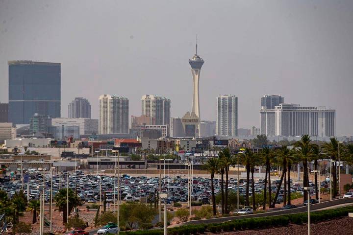 A high of 100 is forecast for Las Vegas on Monday, May 16, 2022, according to the National Weat ...