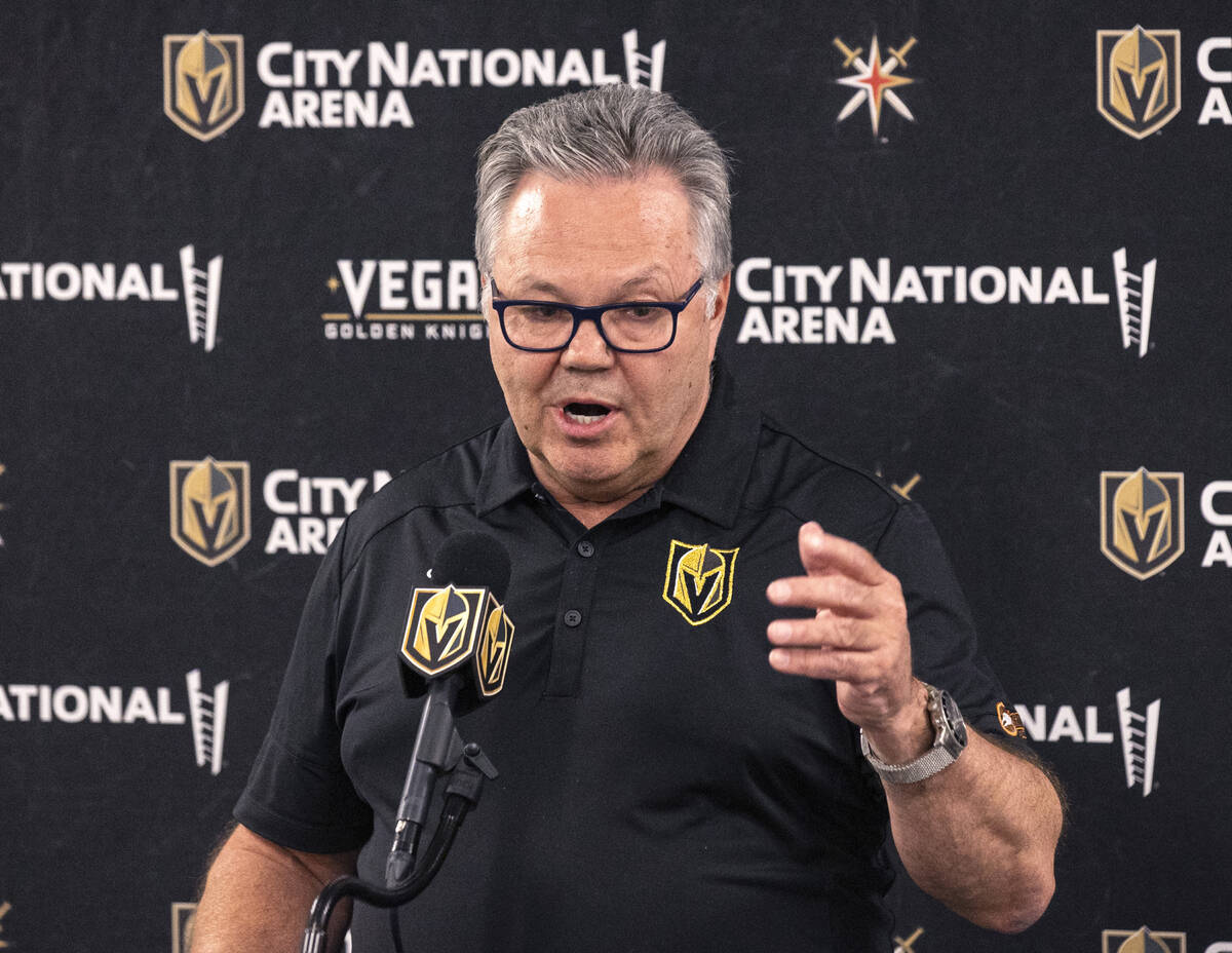 Golden Knights General manager Kelly McCrimmon speaks about the firing of head coach Pete DeBoe ...