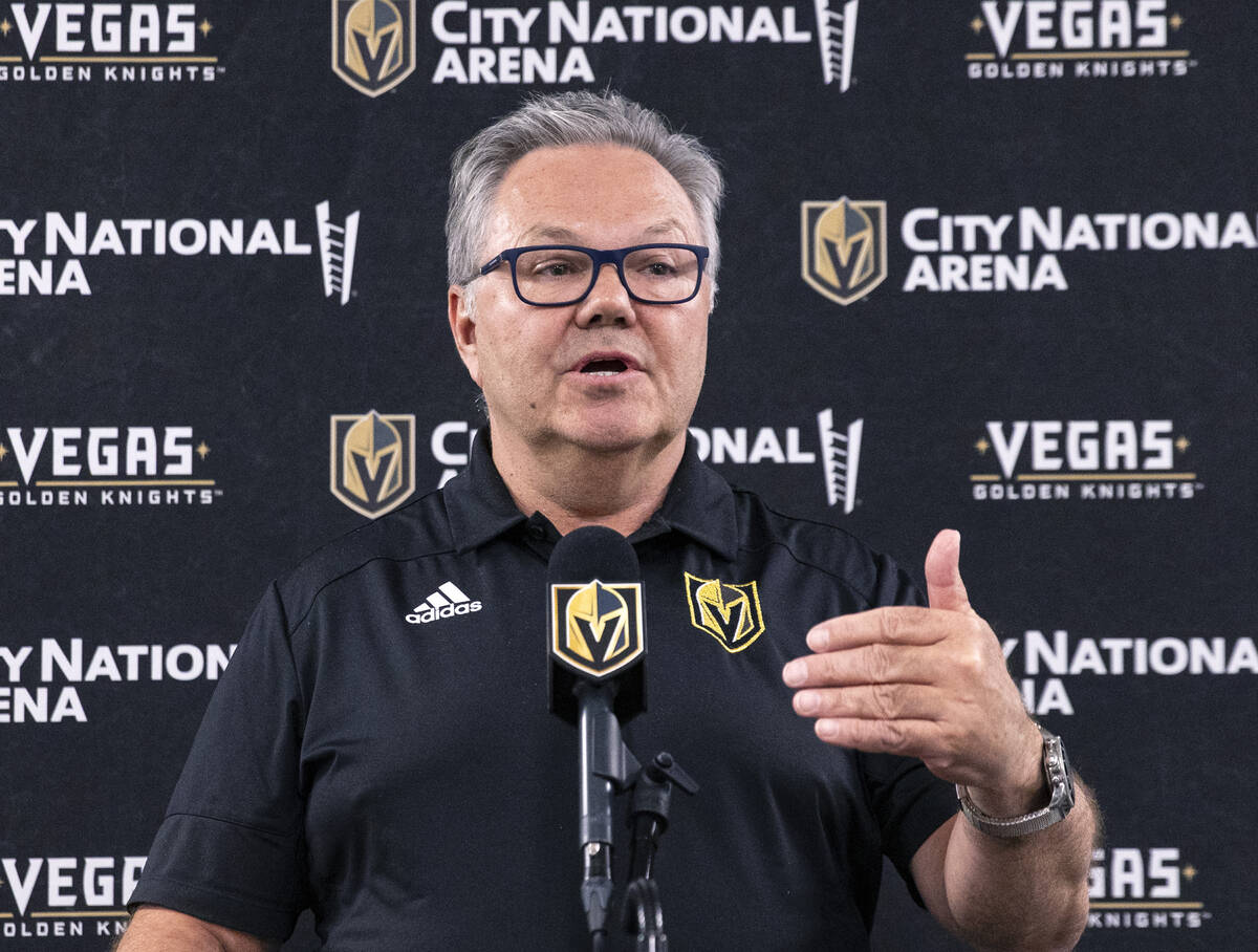 Golden Knights General manager Kelly McCrimmon speaks about the firing of head coach Pete DeBoe ...