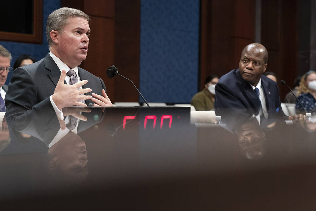 Deputy Director of Naval Intelligence Scott Bray, left, and Under Secretary of Defense for Inte ...