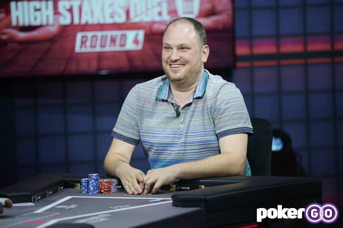 Scott Seiver plays on "High Stakes Duel III" on Tuesday at the PokerGO studio in Las Vegas. Sei ...