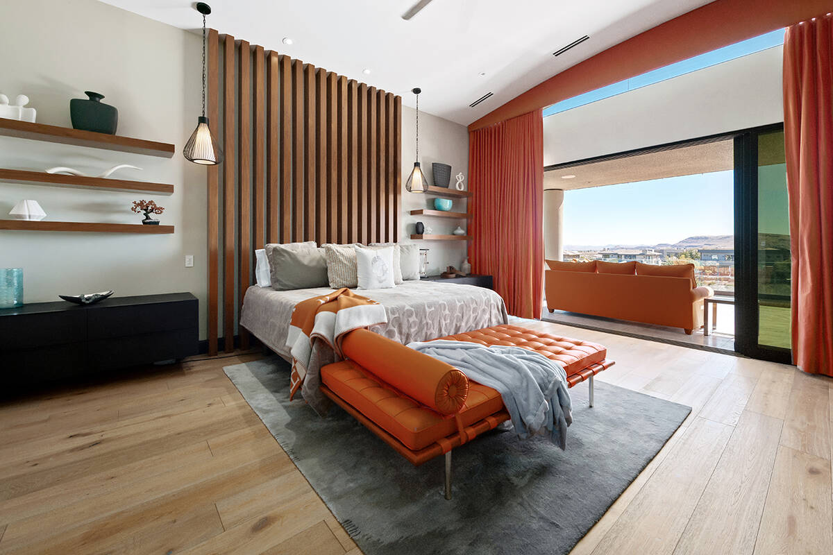 The master suite has a separate seating area and private balcony for Strip and mountain views. ...