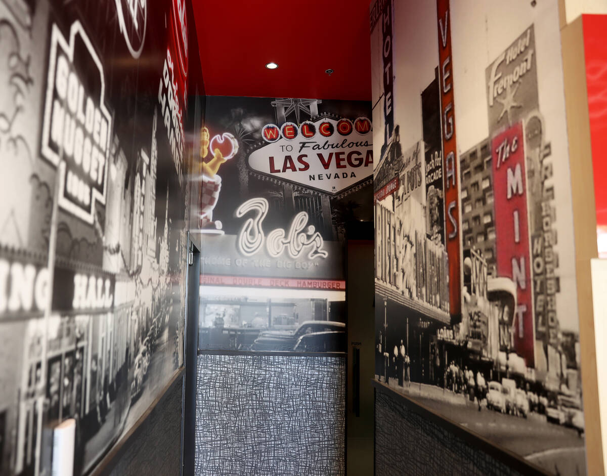 Walls are decorated with historical photos at Big Boy Tavern in the Skye Canyon community in no ...
