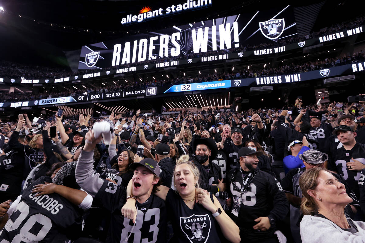 Raiders 2022 NFL home games most in demand on secondary ticket market