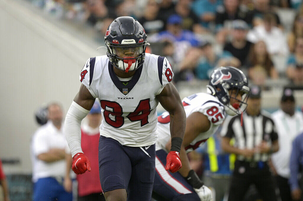 Houston Texans wide receiver Jordan Veasy (84) goes in motion on a play during the first half o ...