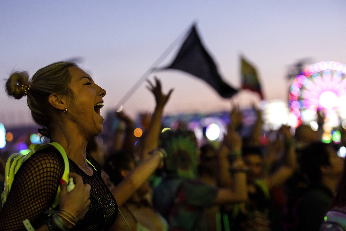 Fans scream as Autograf plays their set during the first day of the Electric Daisy Carnival at ...