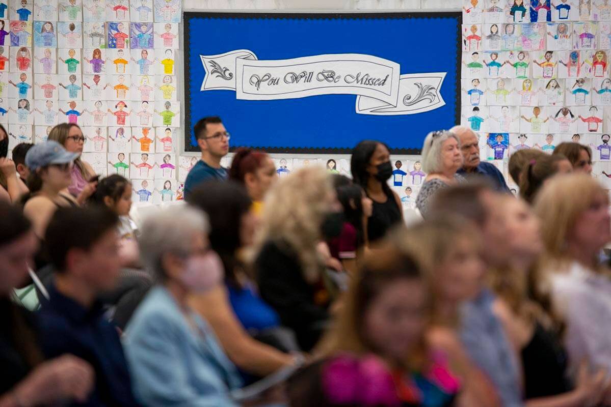 Family, friends, and community members gather at Reynaldo Martinez Elementary School to honor t ...