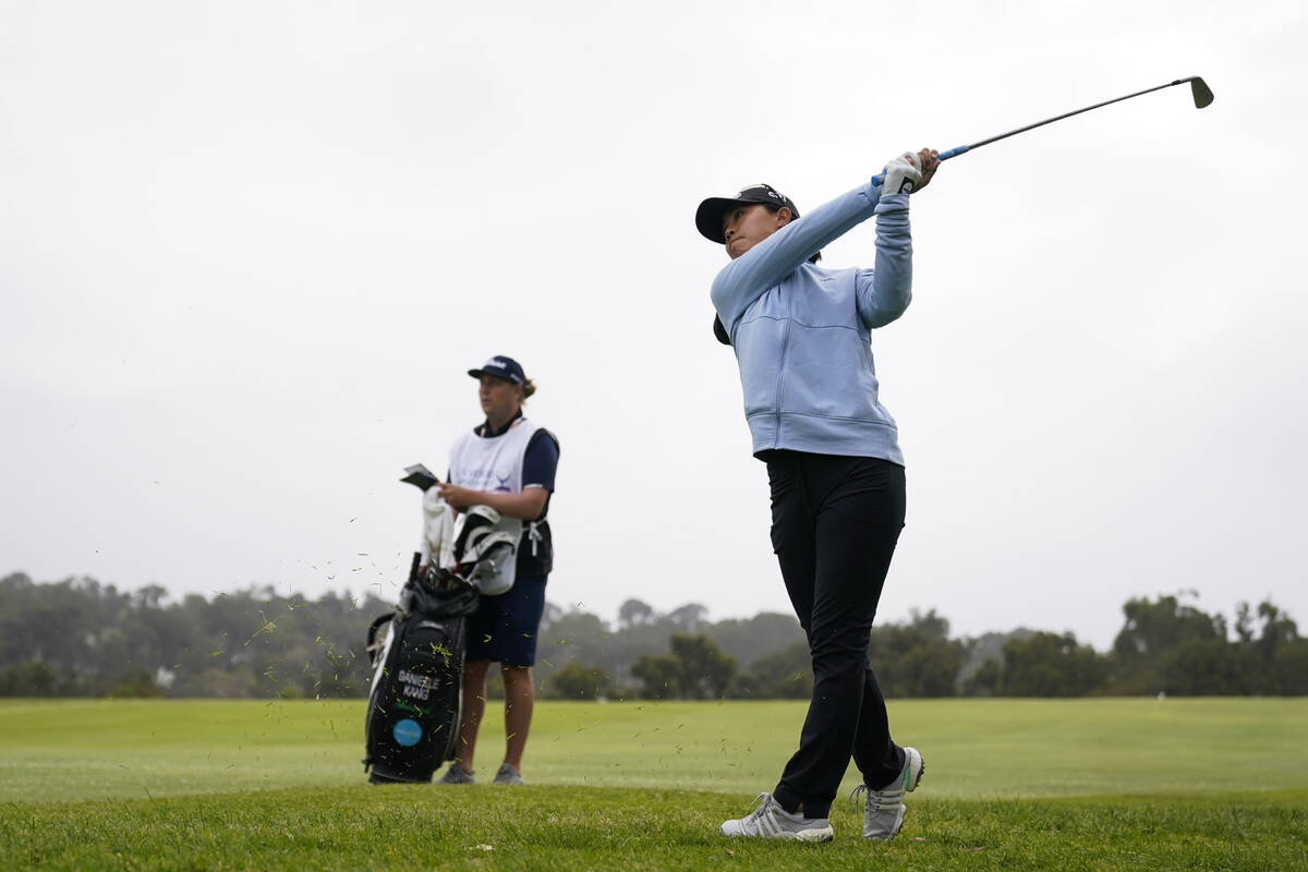 Danielle Kang hits from the 12th fairway during the first round of the LPGA's Palos Verdes Cham ...