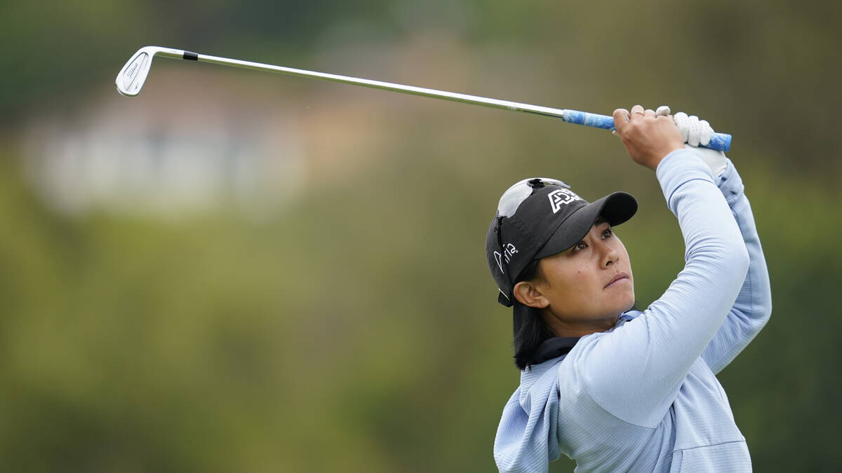 Danielle Kang tees off at the 17th tee during the first round of the LPGA's Palos Verdes Champi ...