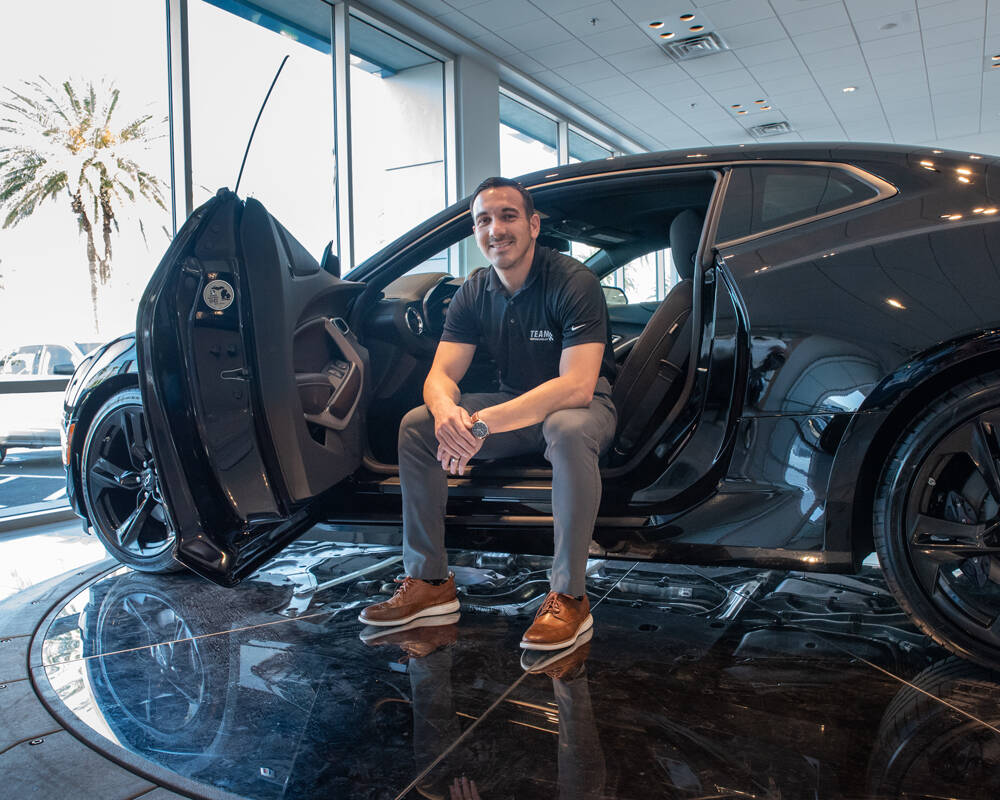 Matthew Bomareto, general manager of Team Chevrolet, is ready to greet official grand opening c ...
