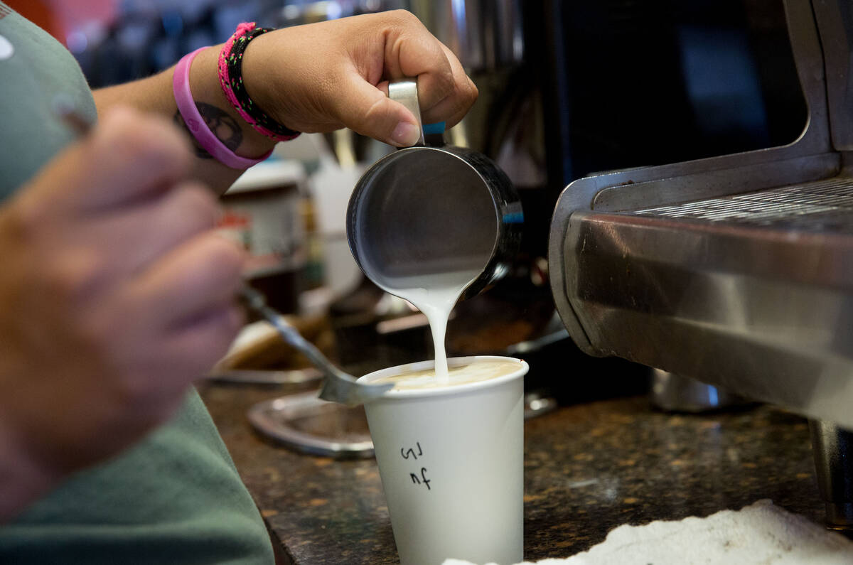 A drink is made at a Las Vegas coffee shop. (Las Vegas Review-Journal)