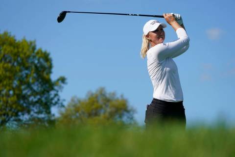 Anna Nordqvist hits off the 12th tee during the first round of the LPGA Cognizant Founders Cup ...