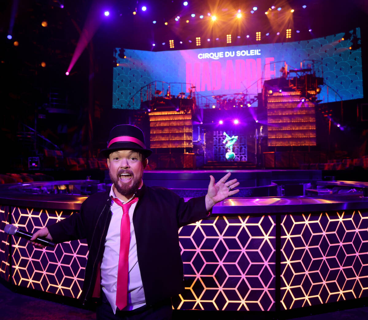 Lead comedian Brad Williams during a media preview for Cirque du Soleil show “Mad Apple& ...