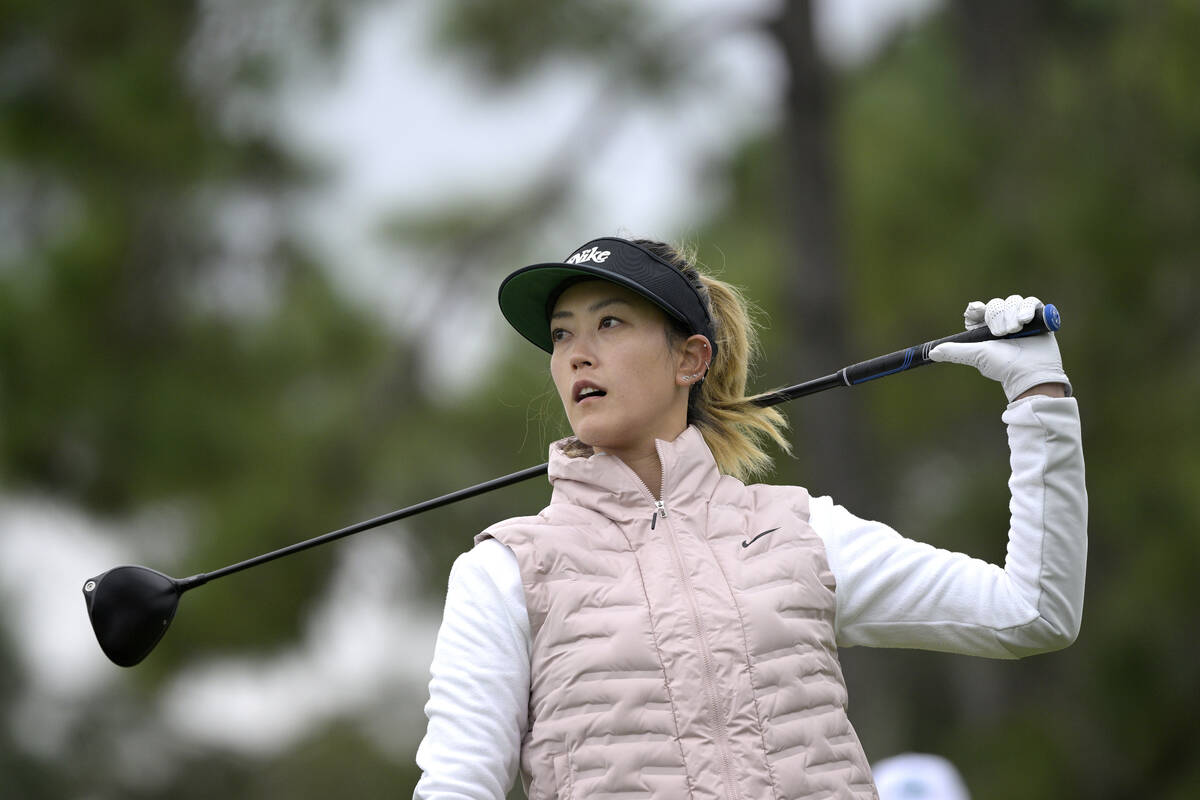 Michelle Wie West watches her tee shot on the 11th hole during the final round of the Tournamen ...