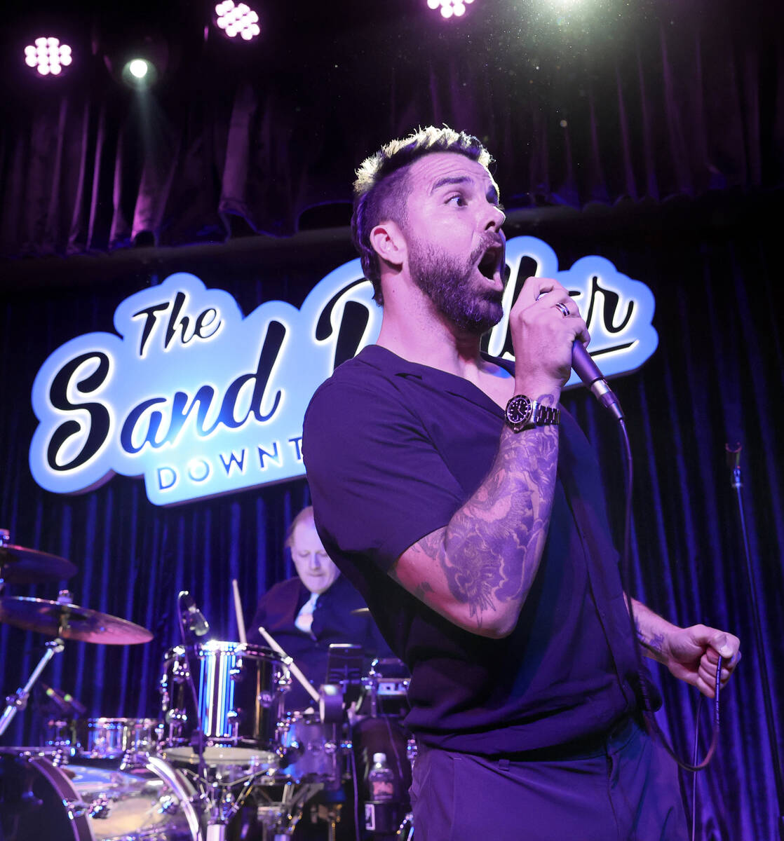 Franky Perez performs on opening night at The Sand Dollar Lounge Downtown in Las Vegas Thursday ...