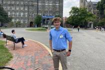 Lucas Gorelick stands outside Georgetown University in Washington, D.C., in October 2021. He is ...