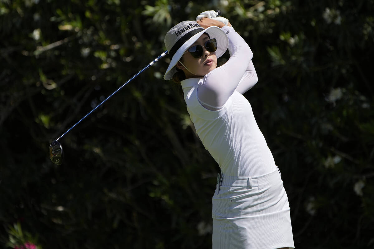 Yealimi Noh hits off the second tee during the third day of round-robin play in the LPGA Bank o ...