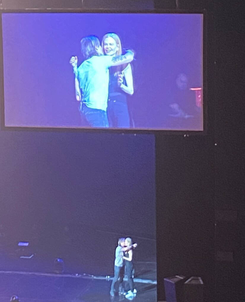 Keith Urban is shown with Nicole Kidman during Urban's performance at the Colosseum at Caesars ...