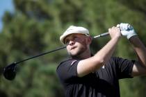 Harry Hall tees off on the first hole during the final round of the Shriners Hospitals for Chil ...