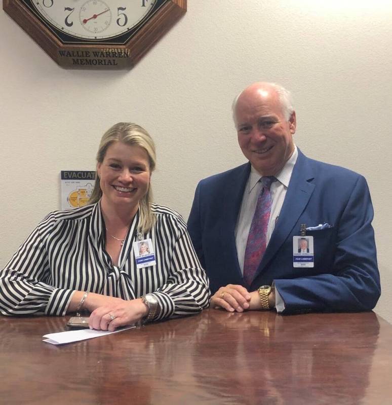 Sam McMullen with daughter Erin McMullen Midby in the state capitol in Carson City. (Courtesy E ...