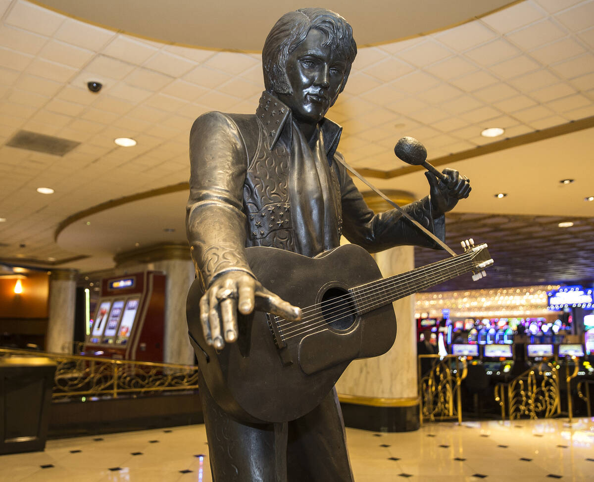 An Elvis Presley statue in the lobby of the Westgate on Thursday, July 11, 2019, in Las Vegas. ...
