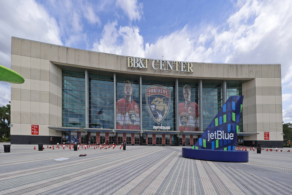 A general view of the BB&T Center prior to Game One of the First Round of the 2021 Stanley ...