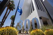 The exterior of a building at 300 S. 4th St., in Las Vegas, Thursday, May 26, 2022. The 17-stor ...