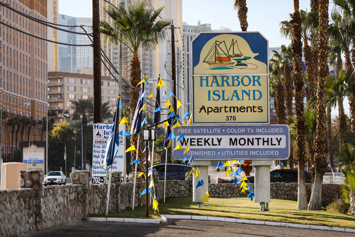 Harbor Island Apartments on Tuesday, Jan. 4, 2022 in Las Vegas. (Rachel Aston/Las Vegas Review- ...