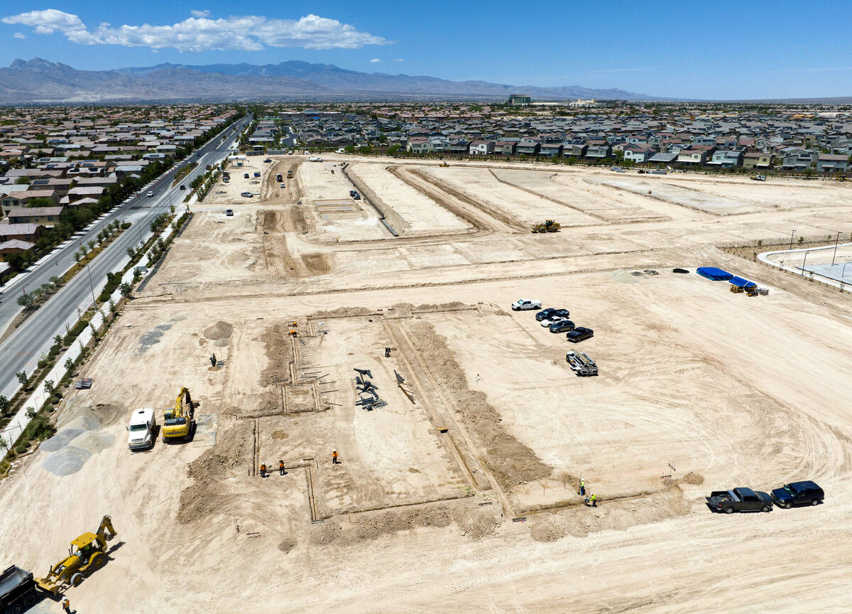 Construction on a new North Las Vegas police station is underway at the corner of Deer Springs ...