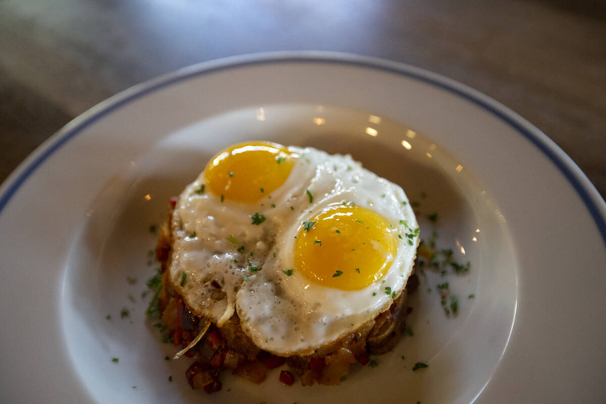 The pastrami hash and eggs is on display as part of Dinette’s judging event in the The L ...