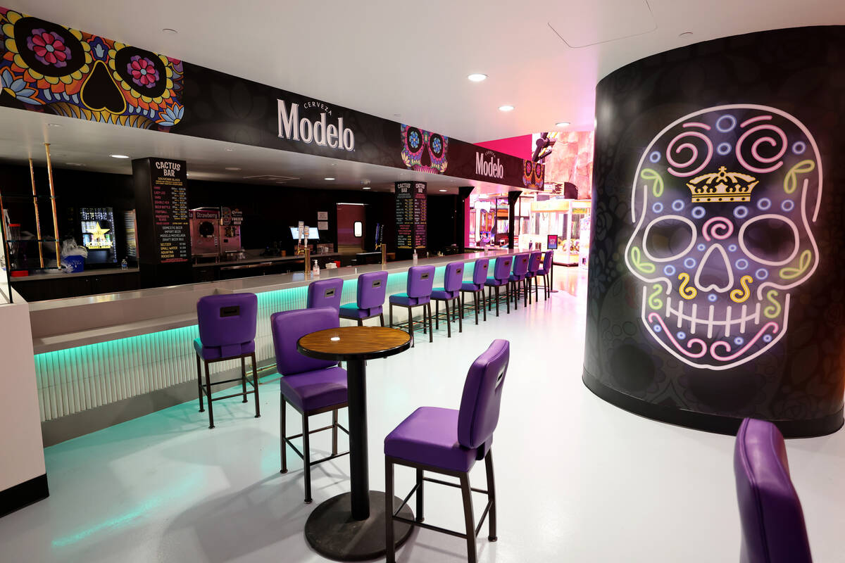 A colorful new bar at Circus Circus on the Strip in Las Vegas Friday, June 3, 2022. (K.M. Canno ...