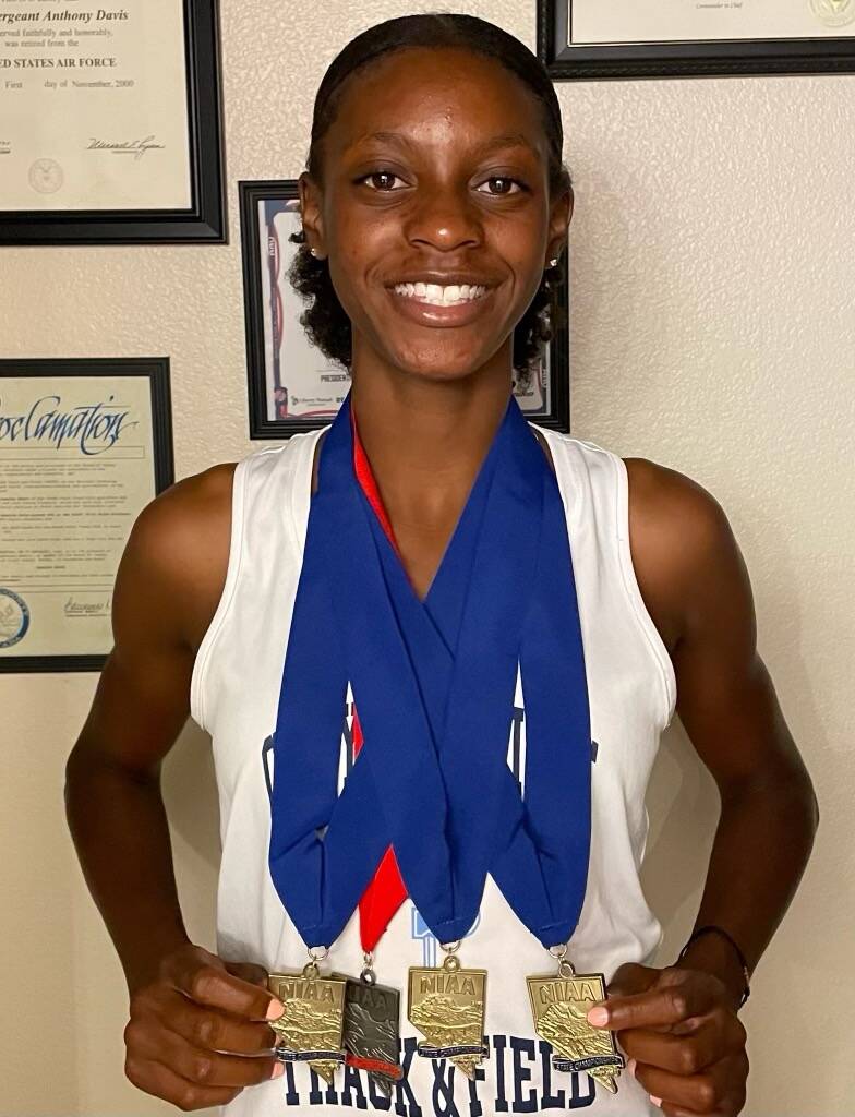 Canyon Springs' Jasmine Davis is a member of the Nevada Preps All-Southern Nevada girls track a ...