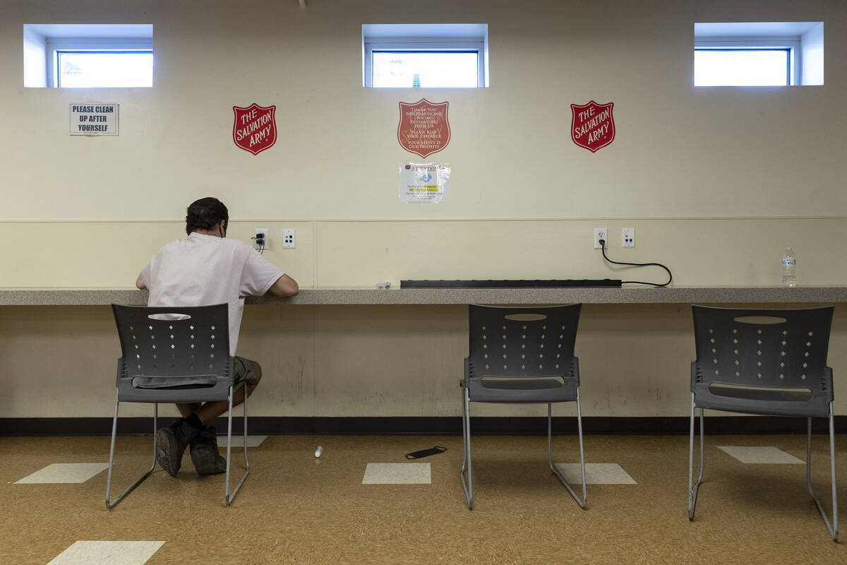 The cooling center at Salvation Army Southern Nevada opened for the second day of the season as ...