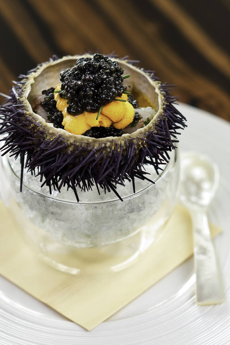 Botan shrimp, sea urchin and caviar join for this dish on the menu at Wakuda, the restaurant fr ...