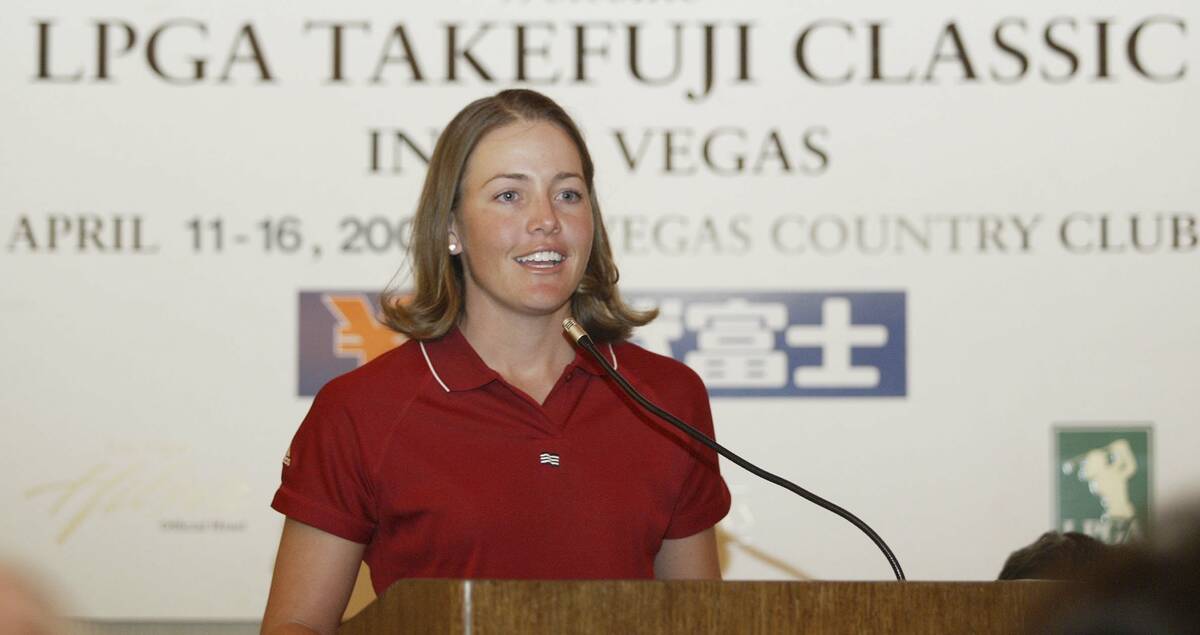 LPGA Tour Golfer, Stephanie Louden speaks during a press conference Thursday morning, January 2 ...