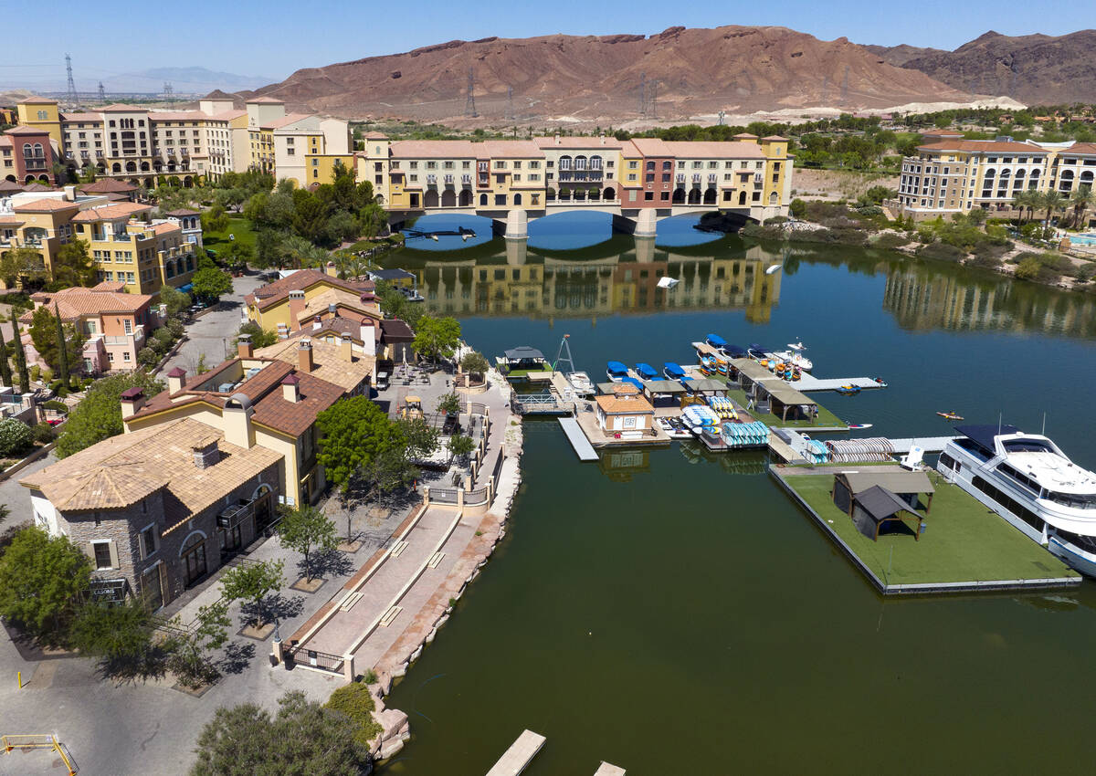 Lake Las Vegas is seen on Tuesday, June 7, 2022, in Henderson. Construction is underway for lux ...