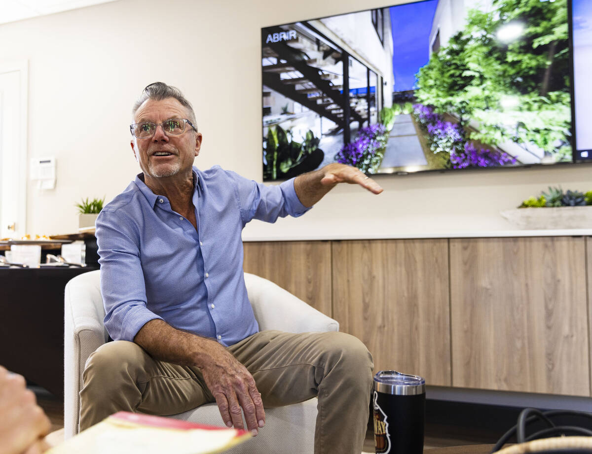 Chris Beucler, president of Blue Heron Nexus, speaks during an interview with the Review-Journa ...