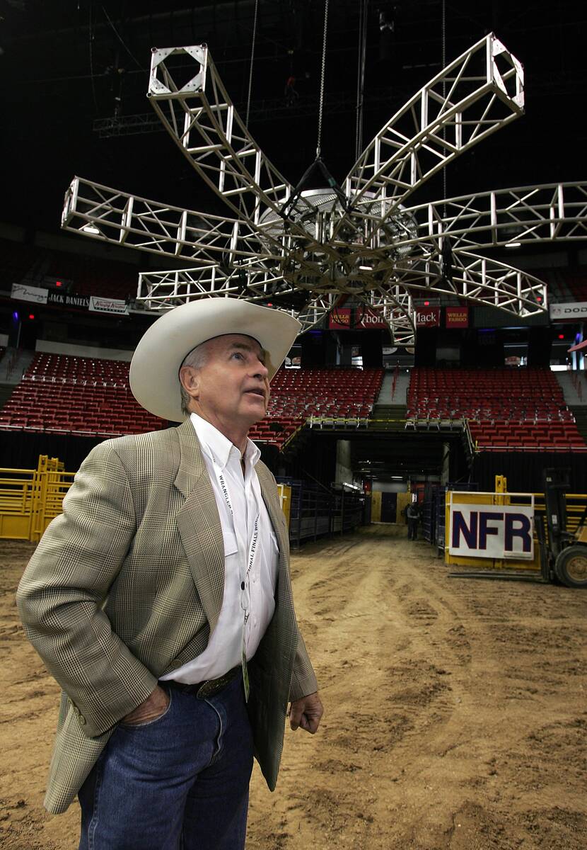 Sports---Shawn Davis, NFR General Manager for the last 20 years in Las Vegas walks the arena at ...