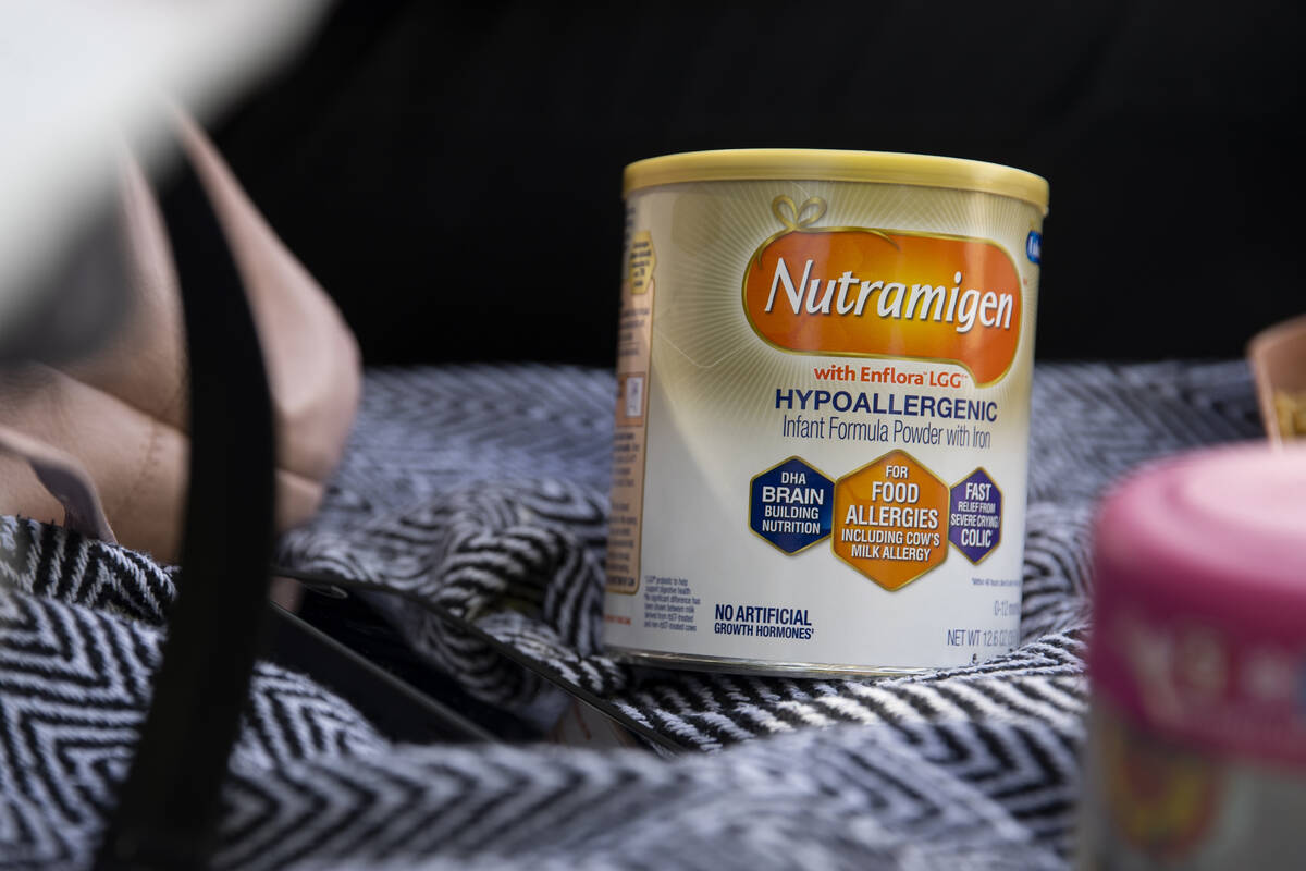 Baby formula used by Jessica Pitts, a mother of two daughters, Kamila, 6, and 5-month-old Wisel ...