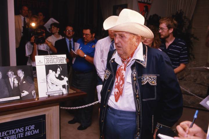 Colonel Tom Parker gives a media tour on the opening day of tours of Elvis' Presley's 30th-floo ...