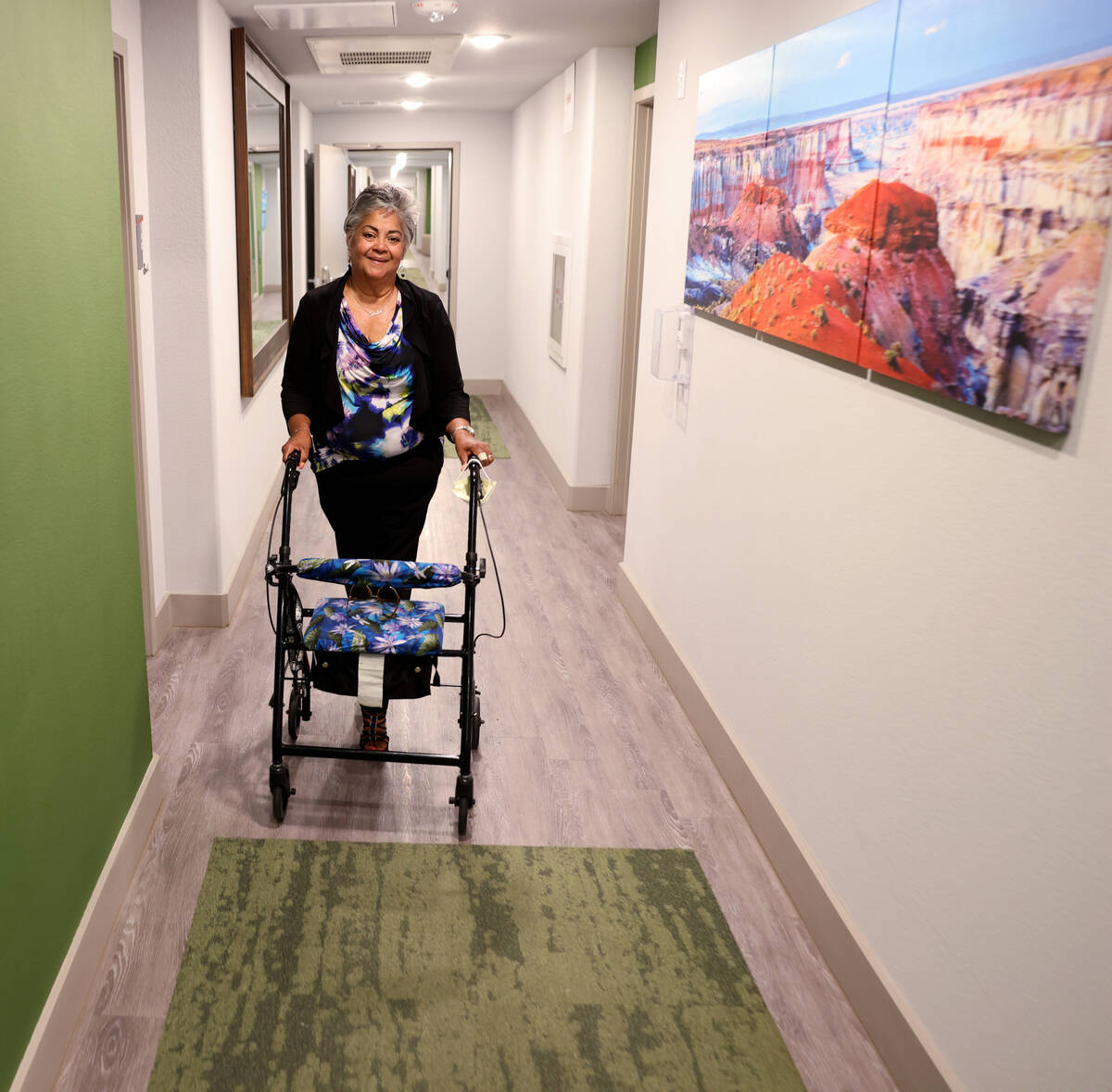 Resident Sandra Lind, 66, during the grand opening of Arioso affordable senior apartment comple ...