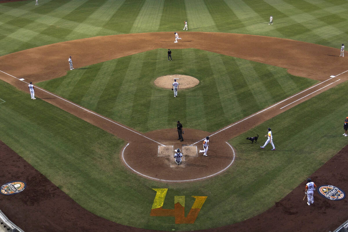 The Round Rock Express and the Las Vegas Aviators play a minor league baseball game at Las Vega ...